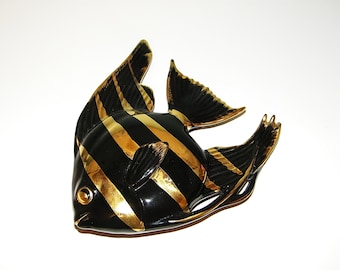 Vintage Ceramic Retro Lefton Fish 1950s 1960s Wall Plaque Pocket 50s 60s Mermaid Bathroom Bath Decor Japan Bradley Norcrest Tropic Treasures