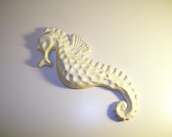 Vintage Ceramic Retro Seahorse 1960s 1970s Wall Plaque 60s 70s Mermaid Bathroom Bath Decor Sea Horse Fish Lefton Norcrest Enesco 1950s 50s