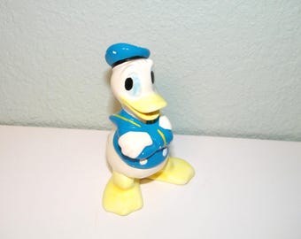Vintage 50s 60s Ceramic Hand Painted Donald Duck Walt Disney Productions Figurine 1950s 1960s Disneyland Decor Decoration Japan Mid Century
