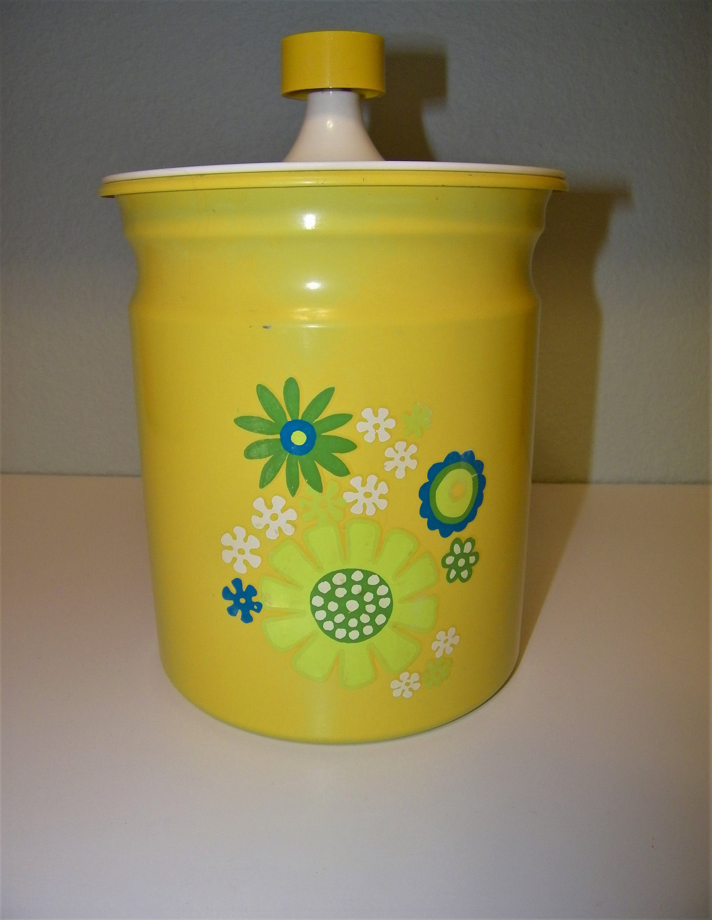Kromex Mid Century Vintage Modern 60s 70s Yellow Kitchen Canisters