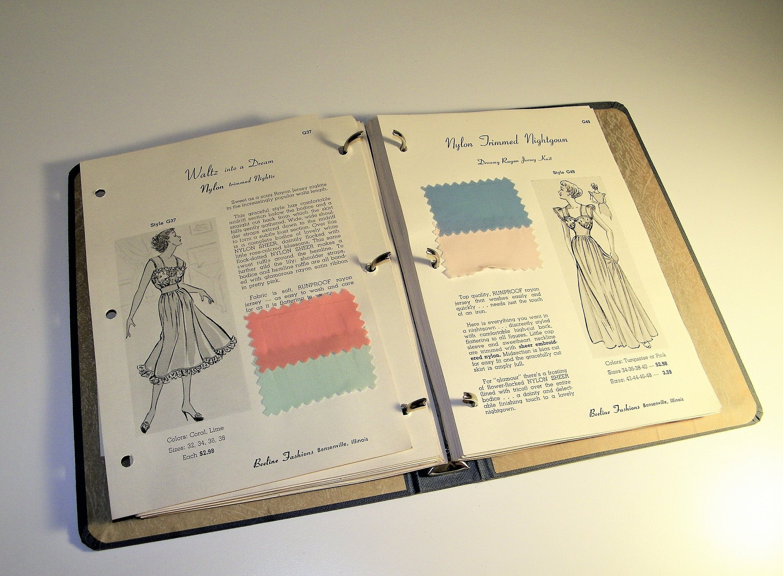 SUPER Rare 50s/60s BEELINE Fashions Salesman Sample Catalog Etsy