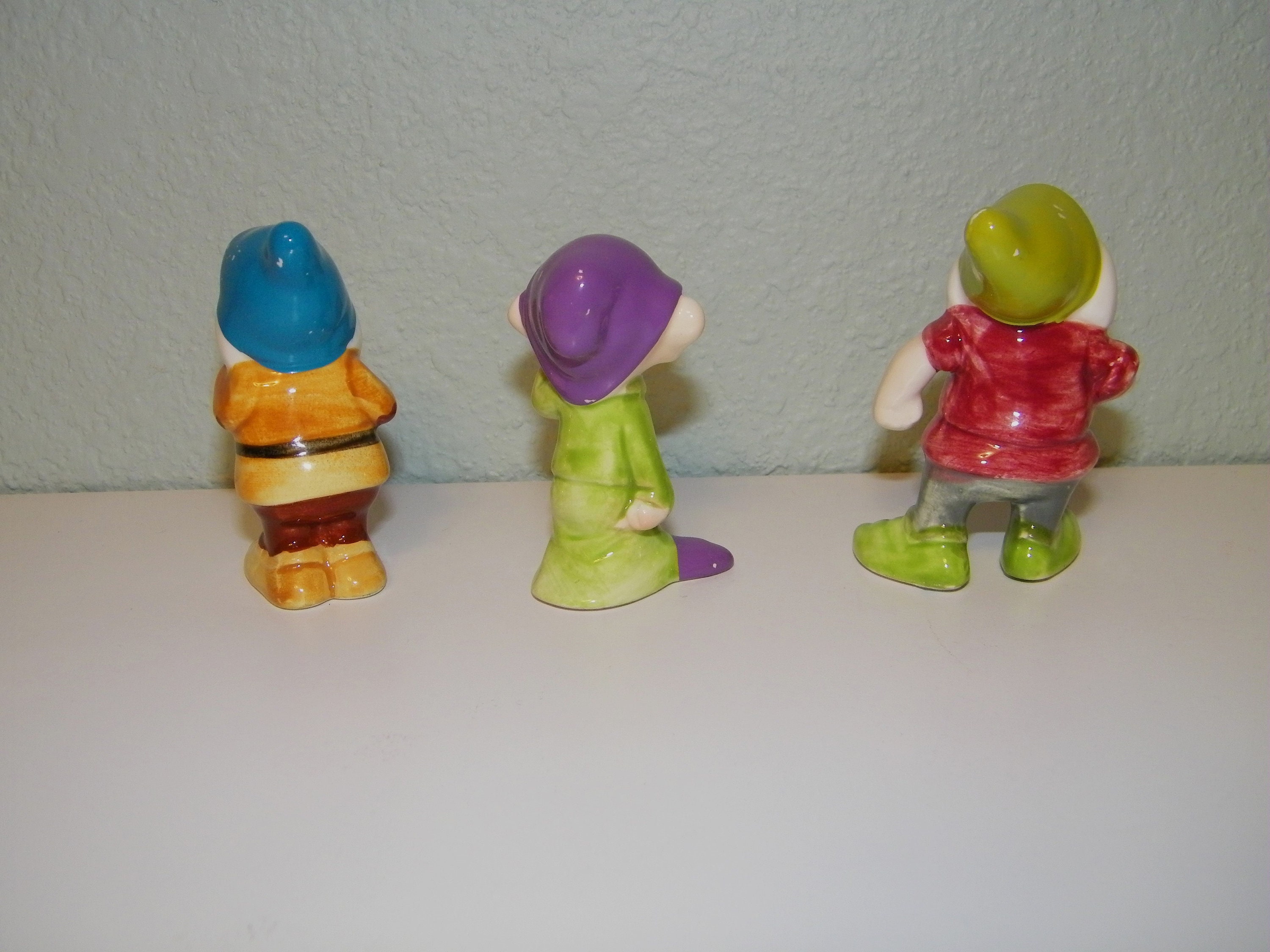 50s 60s Ceramic Hand Painted Seven Dwarfs Walt Disney Productions