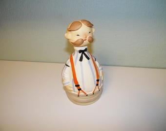 Vintage 50s 60s Lefton Barber Cocktail Drink Decanter Mid Century Bar Barware Japan Retro Home Decor Kitsch Moonshine Hillbilly Glass 1691