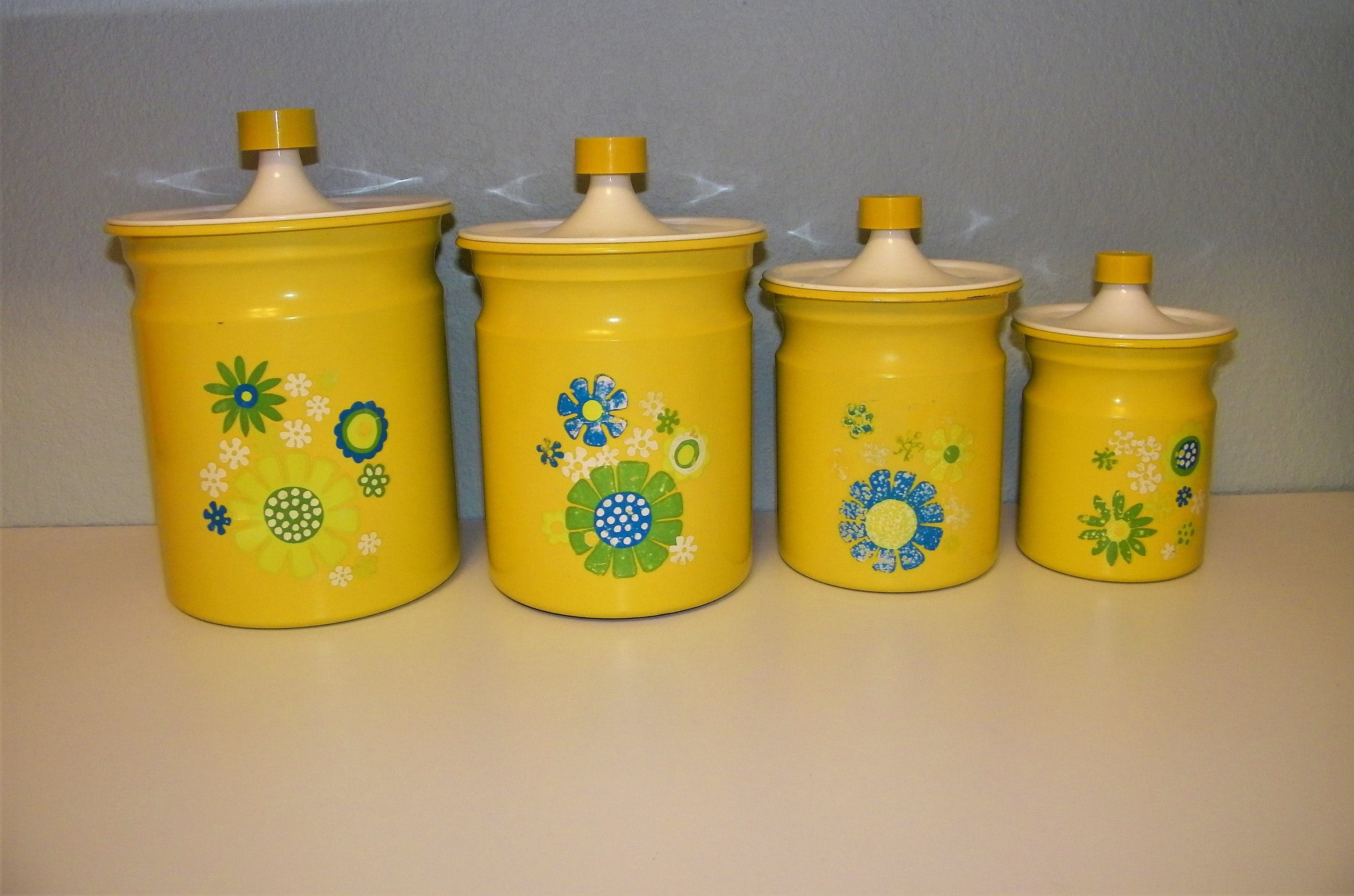 Kromex Mid Century Vintage Modern 60s 70s Yellow Kitchen