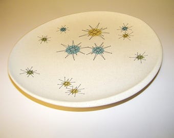 Flawed Franciscan Starburst Dinner Plate Serving Platter 1950s 1960s Mid Century Modern 50s 60s Decor Atomic Star Burst Retro