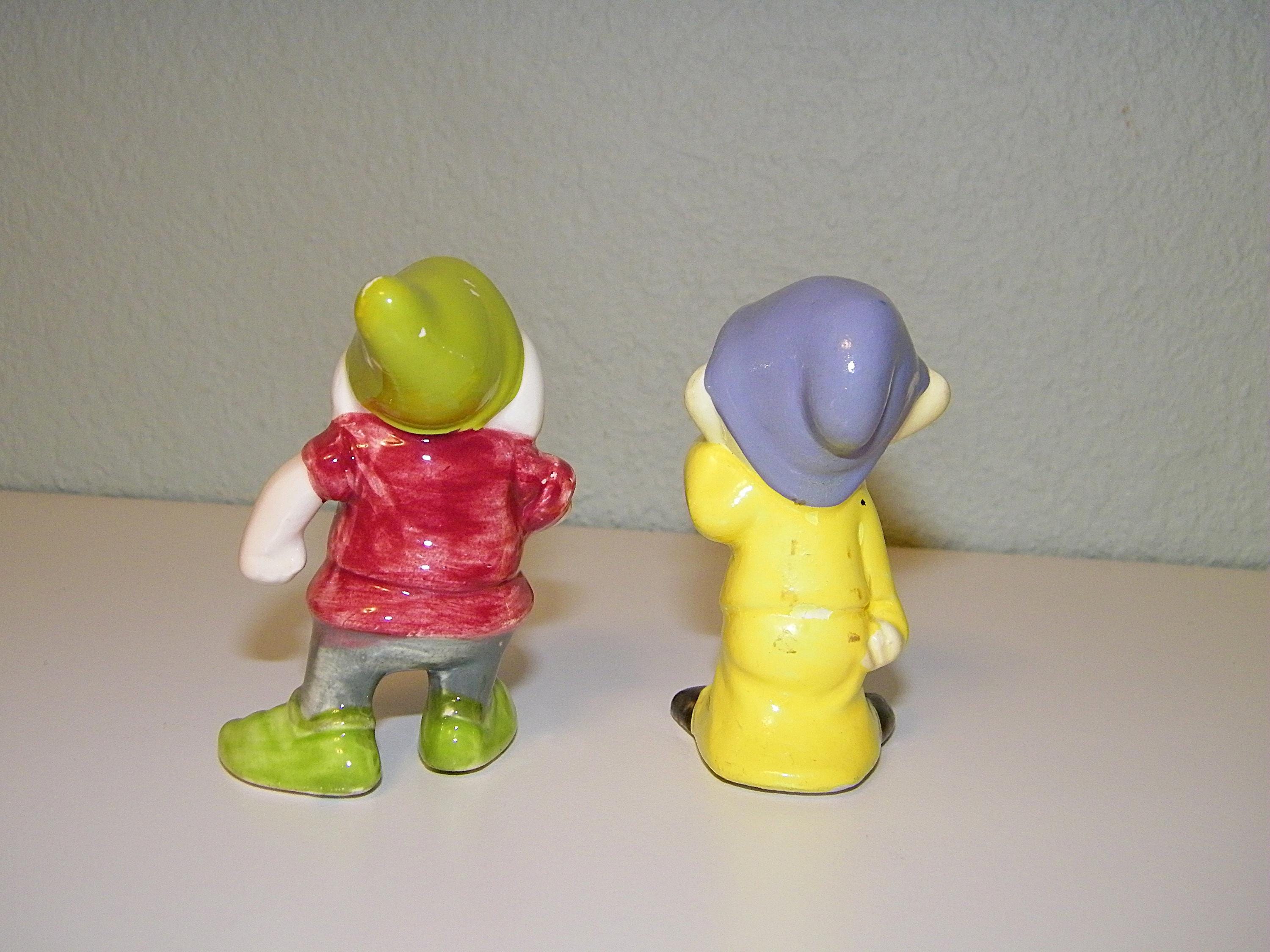 50s 60s Ceramic Hand Painted Seven Dwarfs Walt Disney Productions
