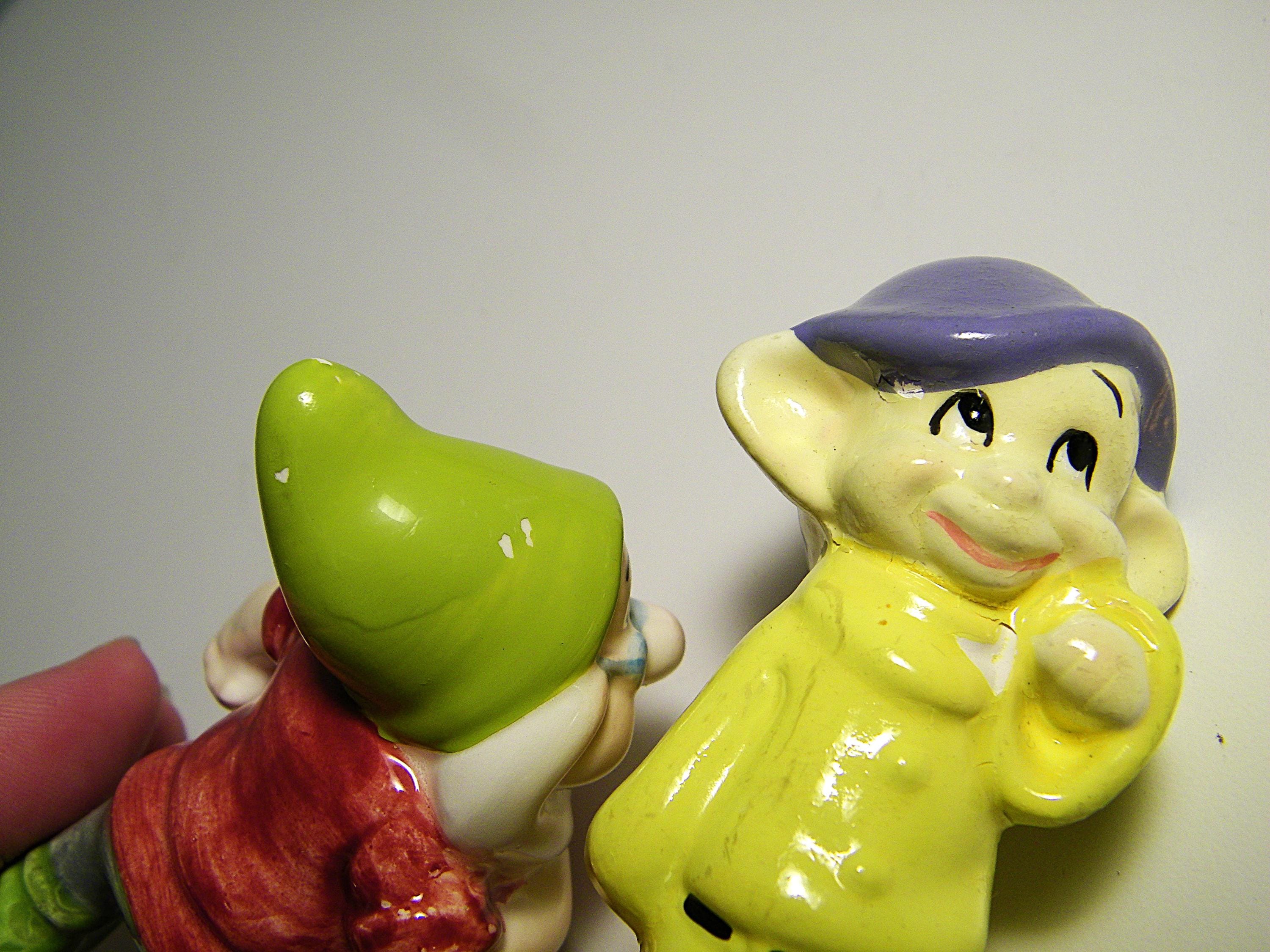 50s 60s Ceramic Hand Painted Seven Dwarfs Walt Disney Productions