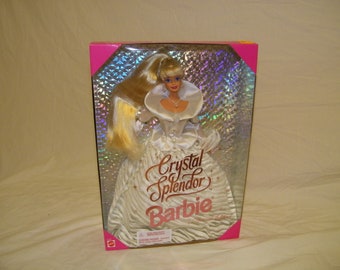 Vintage NRFB Mint NOS Special Edition Crystal Splendor Barbie Collector Doll Barbies 90s 1990s Collectible Toys R Us Toy Dolls Holiday Xmas