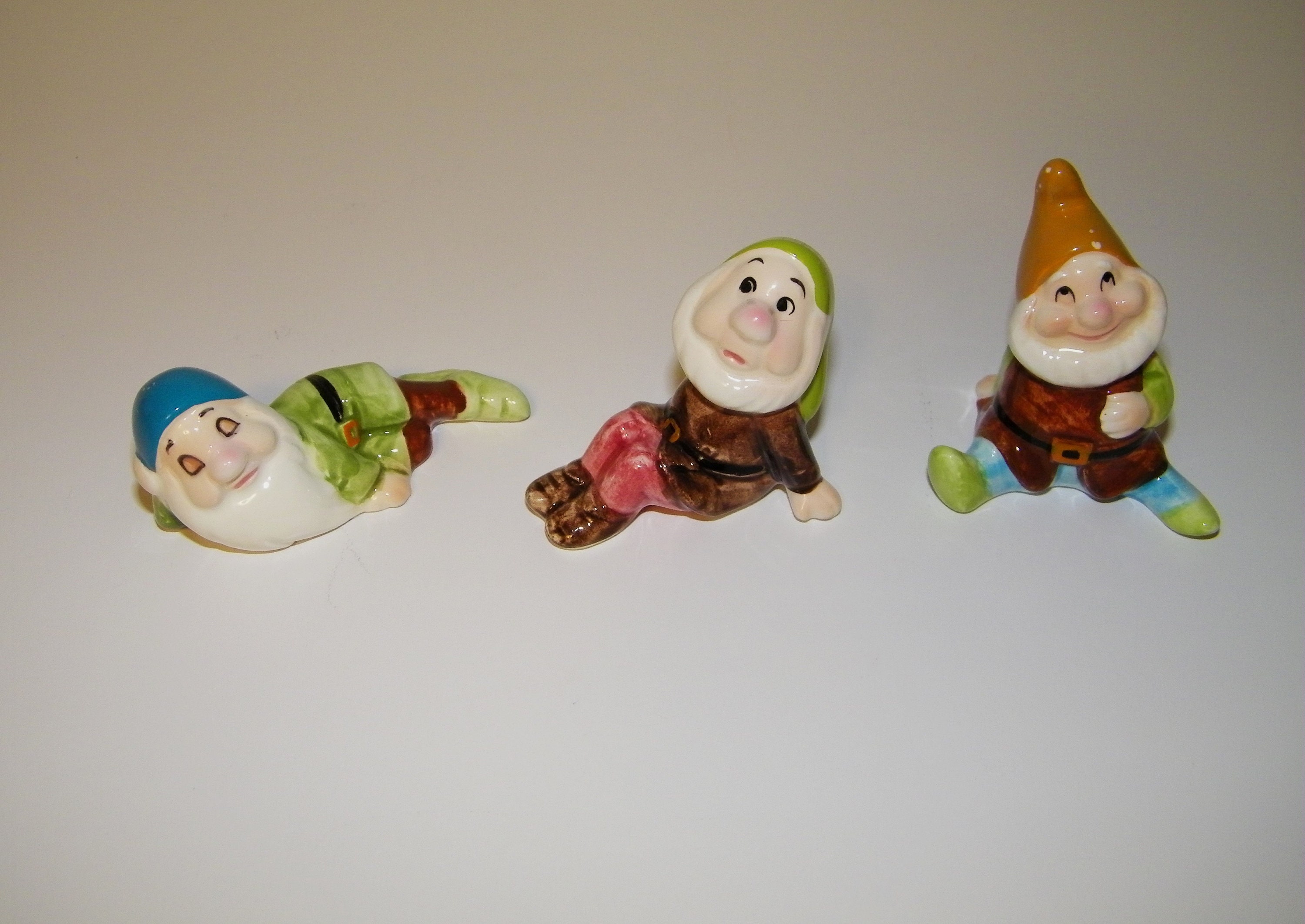 50s 60s Ceramic Hand Painted Seven Dwarfs Walt Disney Productions