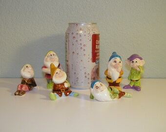 50s 60s Ceramic Hand Painted Seven Dwarfs Walt Disney Productions