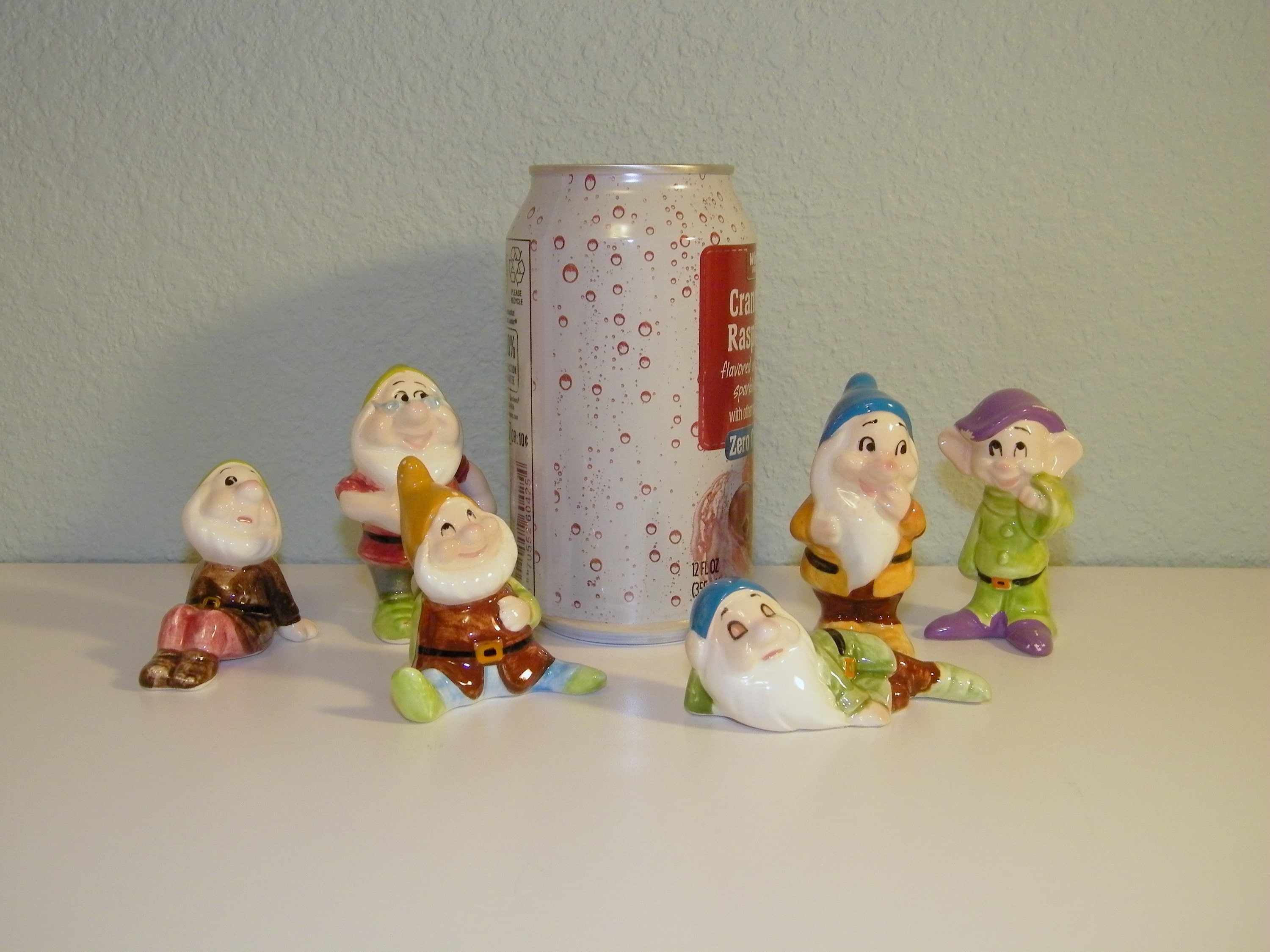 50s 60s Ceramic Hand Painted Seven Dwarfs Walt Disney Productions