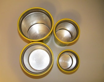 Kromex Mid Century Vintage Modern 60s 70s Yellow Kitchen Canisters