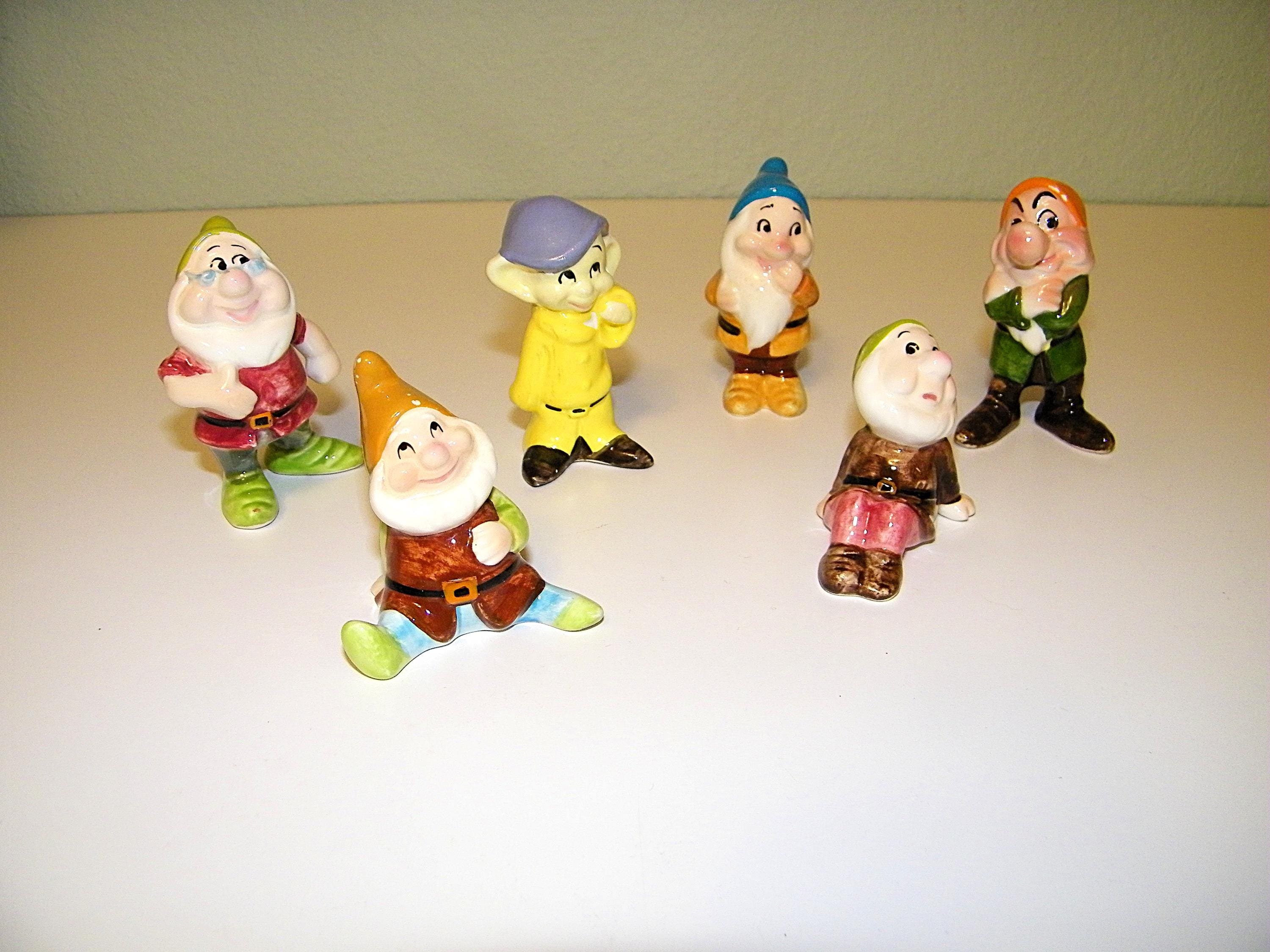 50s 60s Ceramic Hand Painted Seven Dwarfs Walt Disney Productions