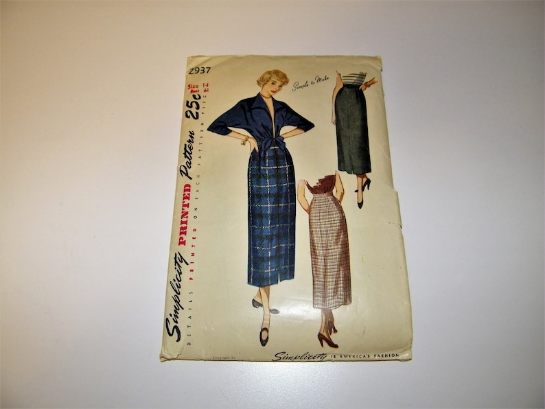 Vintage Sewing Patterns Pattern Vogue Simplicity McCalls Mod Flower Power Circle Skirt Blouse Retro Fashion 1940s 1950s 1960s 40s 50s 60s Simplicity # 2937