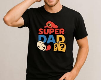 Camiseta para Pai Gamer, Camiseta Retrô de Videogame, Presente para Super Pai