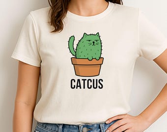 Catcus Pun Shirt, Funny Cat Graphic Tee, Cat Lover Gift