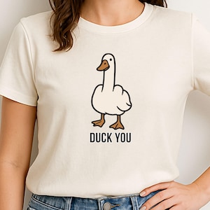 面白いアヒルのシャツ、ダックユーのしゃれ、皮肉な動物のグラフィックTシャツ、友達へのジョークギフト、大人向けの大胆なユーモアTシャツ、漫画のアヒルのジョークシャツ