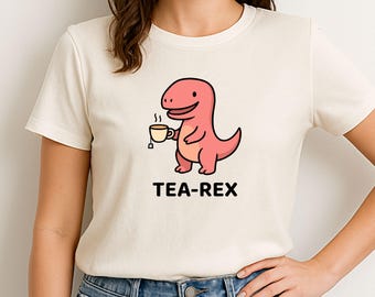 Funny Tea Rex T-Shirt, Cute Dinosaur Graphic Tee