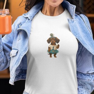 Maglietta principessa bassotto, maglietta per cani con costume da pavone, simpatico regalo per amanti degli animali, maglietta divertente per cuccioli, maglietta alla moda con bassotto dei cartoni animati, maglietta per amanti degli animali