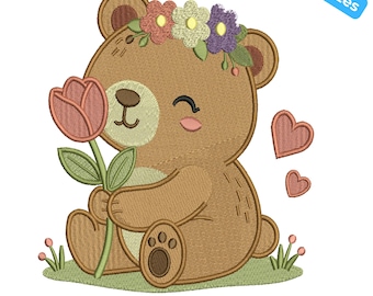 Diseño de bordado de capibara, archivo de diseño de bordado de amor de capibara, lindo bordado de capibara, 4 tamaños, descarga instantánea