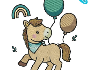 Pony Stickdatei, Pferd Stickdatei, Maschinenstickerei, 4 Größen, Instant Download