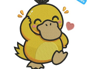 Bordado a máquina de patito bebé, lindo diseño de bordado de patito, lindo bordado de animales, 4 tamaños, descarga instantánea