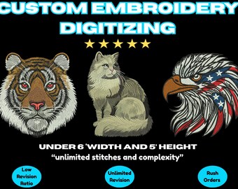 Custom Embroidery Digitizing, Logo Digitizing, Embroidery Digitizing Service, Image Digitizing Embroidery, Custom Digitize