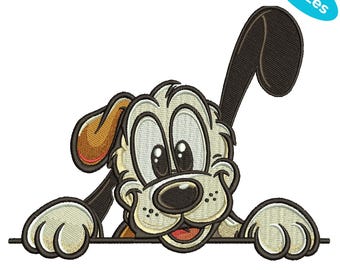 Dogs Embroidery Design, Cute Puppy Embroidery Design, Peeking Dog Machine Embroidery, 4 Sizes, Instant Download
