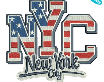 Stickdatei New York, USA Zeichnungen, 4 Größen, Instant Download