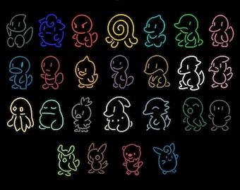 25 Pokémon Outlines Stickmuster, Stickdatei, Stickdatei, Stickdatei