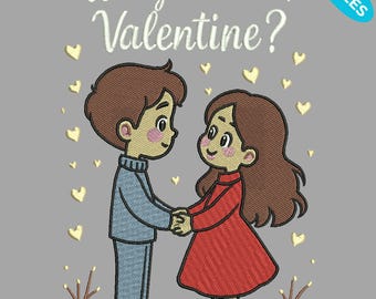 Archivo de bordado a máquina "Amor de pareja", diseño de bordado "Serás mío" para San Valentín, 4 tamaños, descarga instantánea