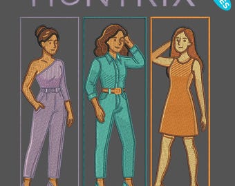 Anime Girls Embroidery Design, Huntrix Girls Embroidery Design, 3 Sizes, Instant Download