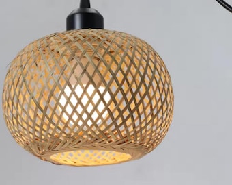 Lámpara colgante de bambú de ratán natural