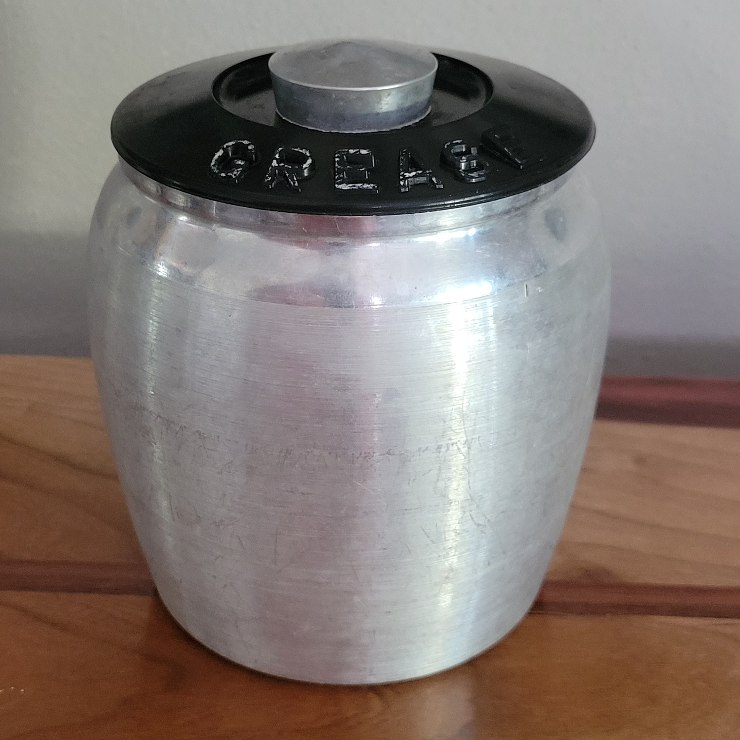 Vintage Canister Kromex Rose Gold Copper Colored Aluminum Grease