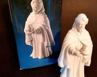 Vintage 1982 Avon Nativity Collectibles Bisque Porcelain Magi Balthasar
