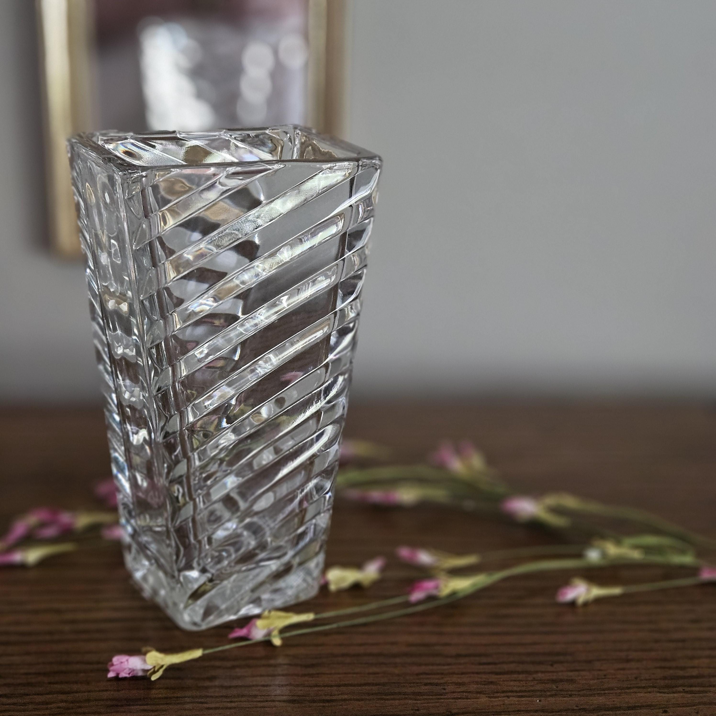 1990s Crystal Vase - Etsy
