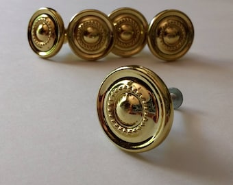 Salvaged Vintage Drawer Pulls or Drawer Knobs Sold Separately / Shiny Brass or Brass Plated / Vintage Hardware