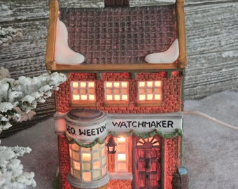 Vintage Dept 56 Geo Weeton Watchmaker / 1988 Boxed Dickens Village