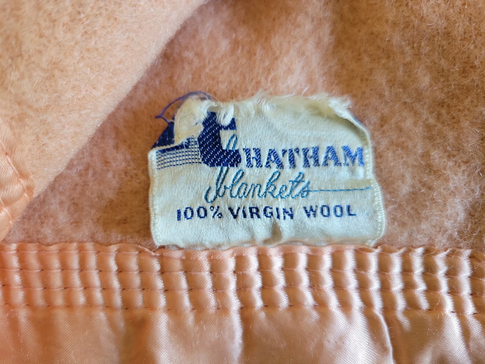 Vintage Chatham 100 Virgin Wool Blanket Tangerine or Apricot Etsy