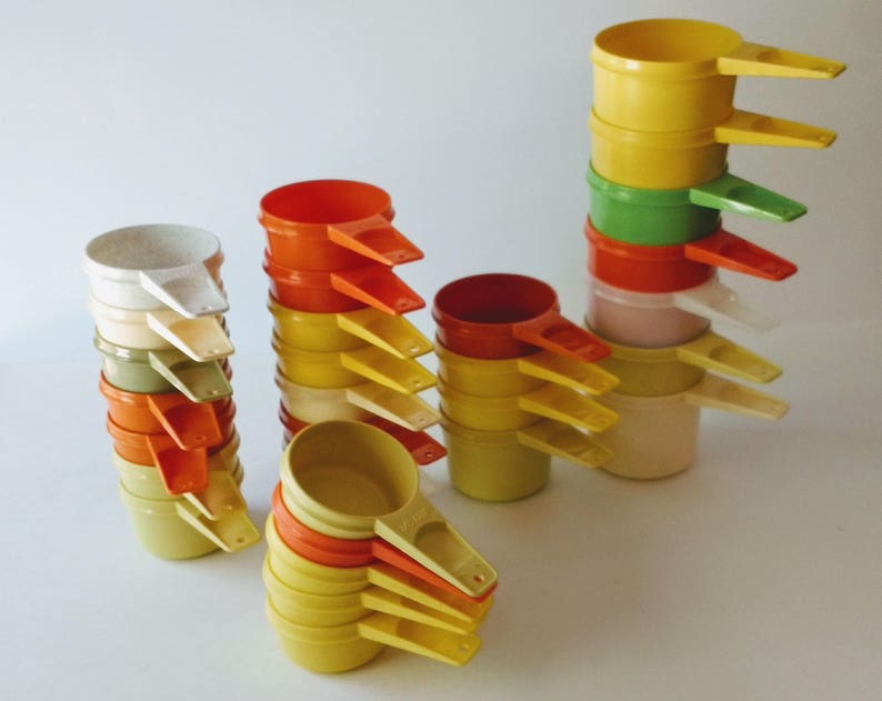 1980s Tupperware Kitchen Gadgets Kitchen Utensils Vintage Tupperware Replacement 12 Cup Measuring Cups All Colors 1970s