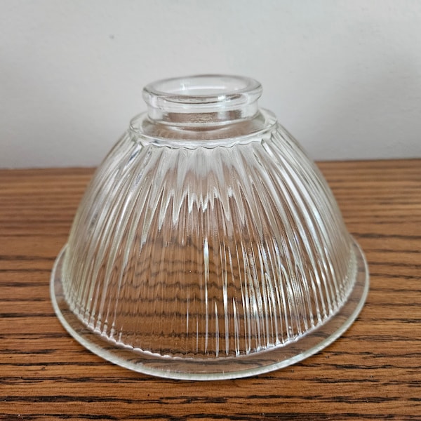 Replacement Ribbed Clear Glass Lamp Shade 6 3/8" W x 3 5/8" H  / Salvaged Lamp Parts / 5 Available Sold Separately