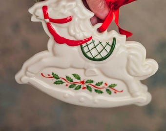 Vintage Lenox Rocking Horse Cookie Press Ornament