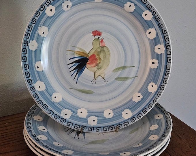 Set of 4 Royal Norfolk Greenbrier International Stoneware Rooster