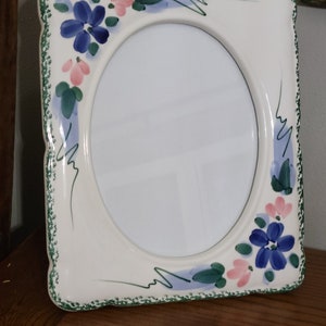Vintage Handpainted Ceramic 8x10 Picture Frame / Circa 1980&#39;s - 1990&#39;s