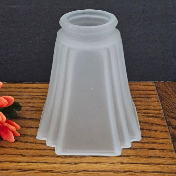 Replacement Glass Lamp Shade Art Deco Frosted Semi-Translucent / 3 Available Sold Separately / Salvaged Lamp Parts