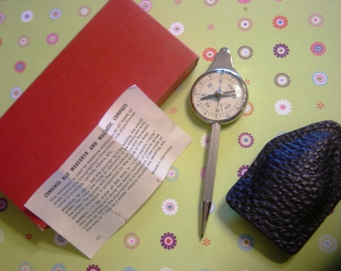 Vintage Combined Map Measurer and Magnetic Compass With Pencil - Etsy