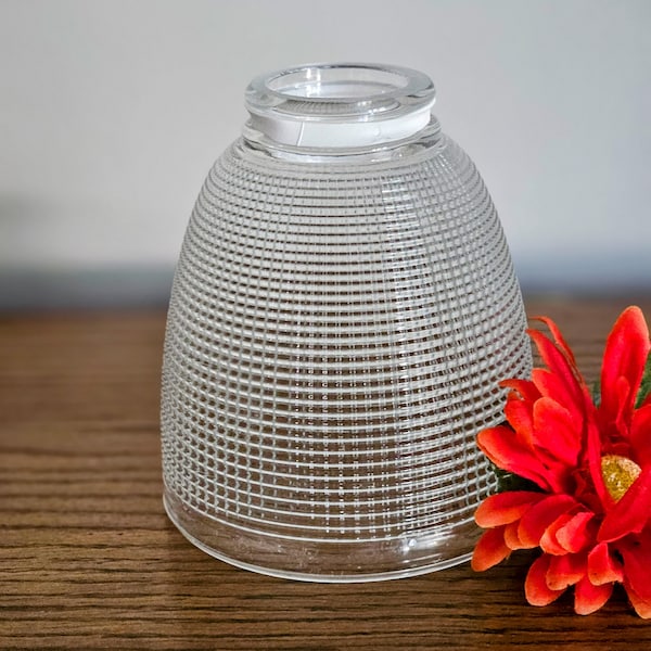 Replacement Prismatic Clear Glass Lamp Shade 4 3/8" W x 5 1/4" H  / Salvaged Lamp Parts / 1 Available Sold Separately