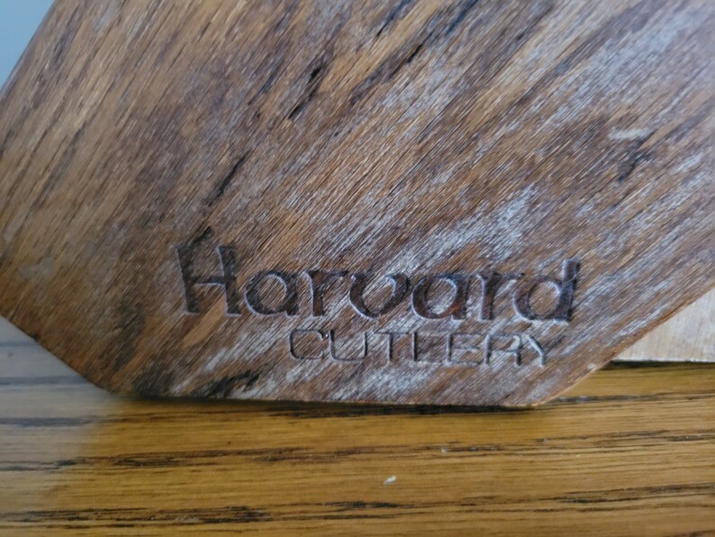 Vintage Harvard Cutlery 6 Slot Wood Knife Block / Counter Top Etsy