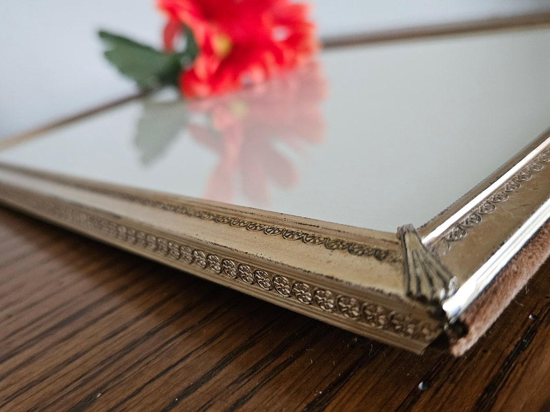 Midcentury 8x10 Ornate Etched Embossed Gold Tone Metal Picture Frame ...