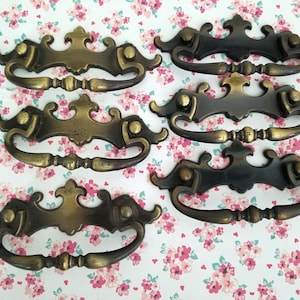 Vintage Amerock Chippendale Brass Drawer Pulls - Set of 6